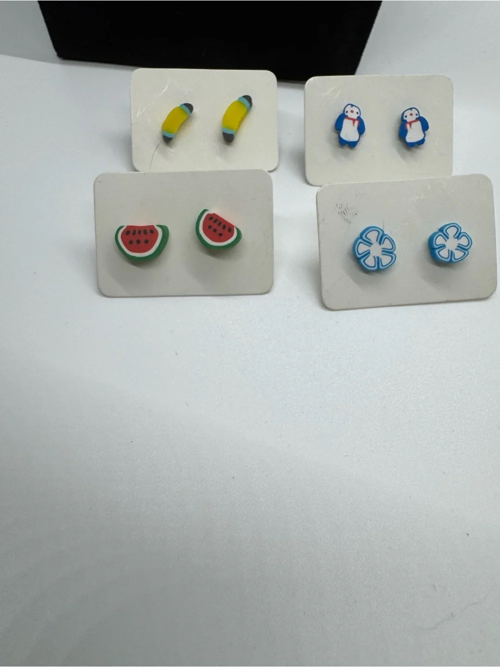 Kids Set of 4 -Safe Silicon Stud Earring Set -